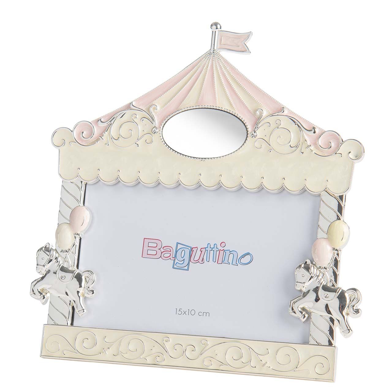 PORTAFOTO CIRCO CON CAVALLINI 10x15 ROSA